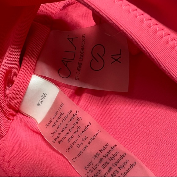 Calia by Carrie Underwood Women’s Pink Tie Front Swim Top Size XL WSA21206. - Picture 3 of 6
